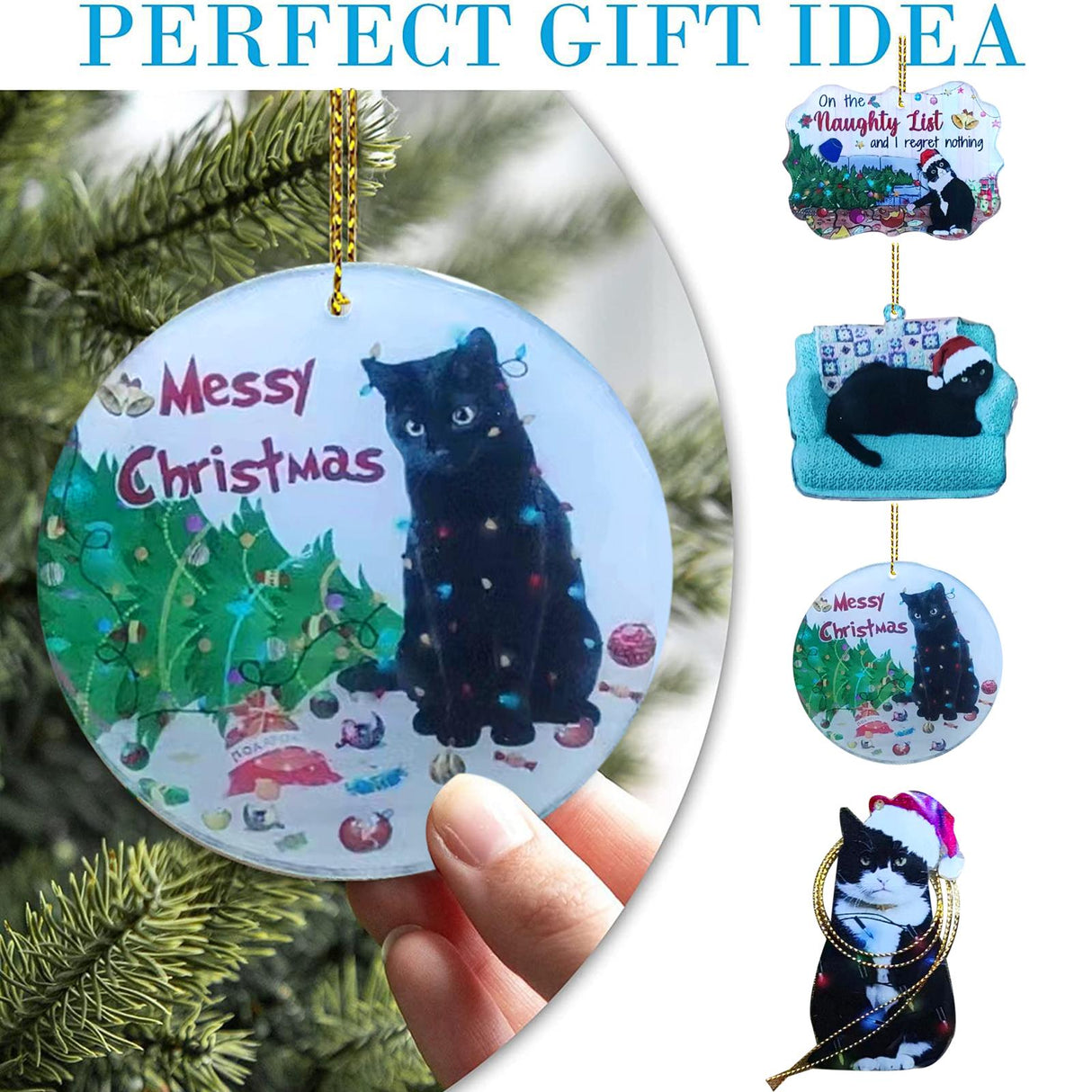 Xmas Cat Pendant Tree Hanging Ornaments