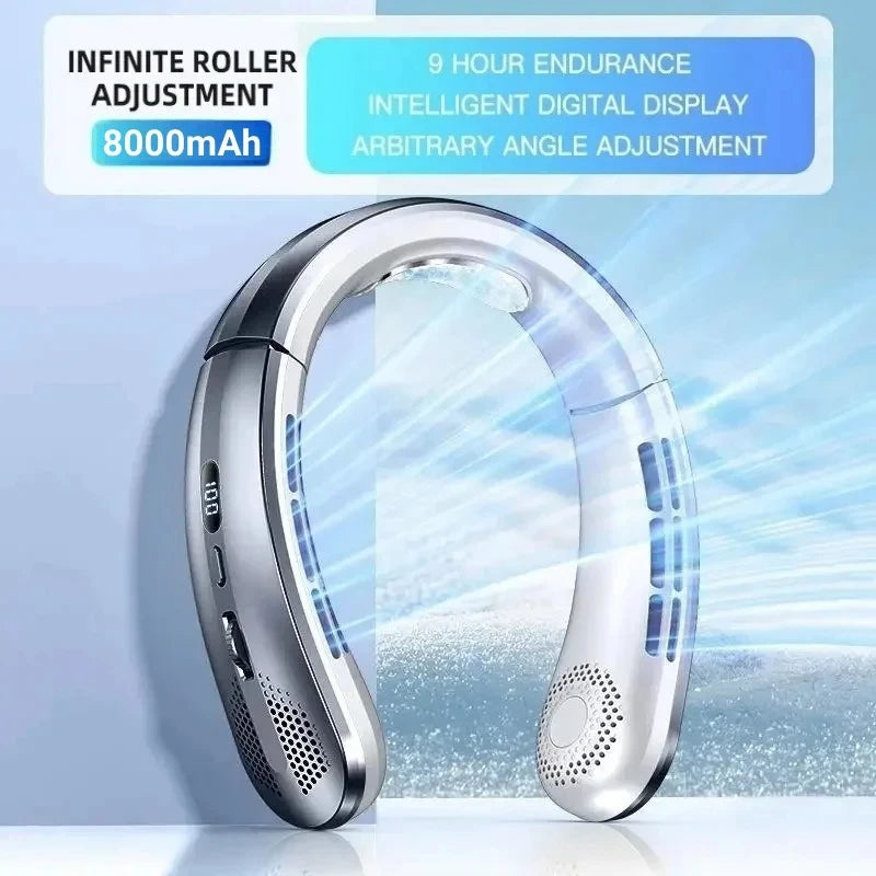 Xiaomi 8000mAh USB Rechargeable LED Digital Display Neck Fan