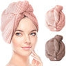 1PCS Microfiber Hair Towel With Button Fastener