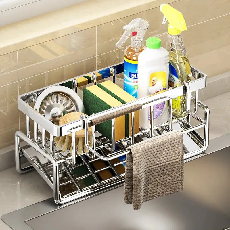 Plastic Multi-Functional Sink Organizer for Kitchen & Bathroom