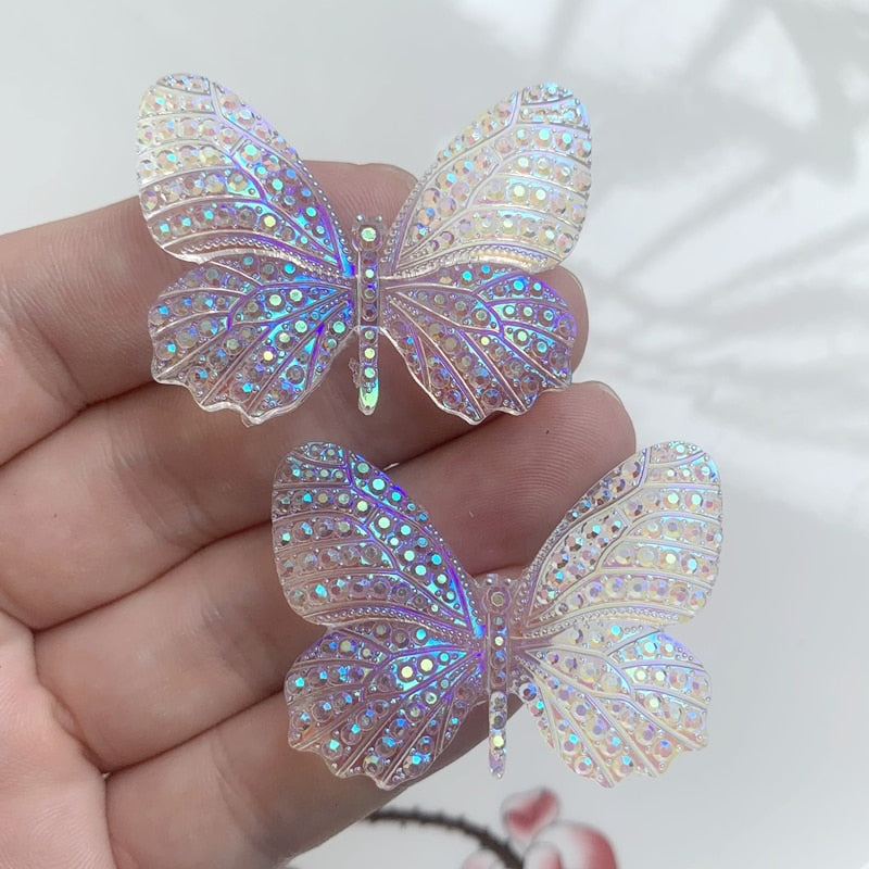 32*43mm Rhinestone Butterfly Flatback Cabochon Stone.