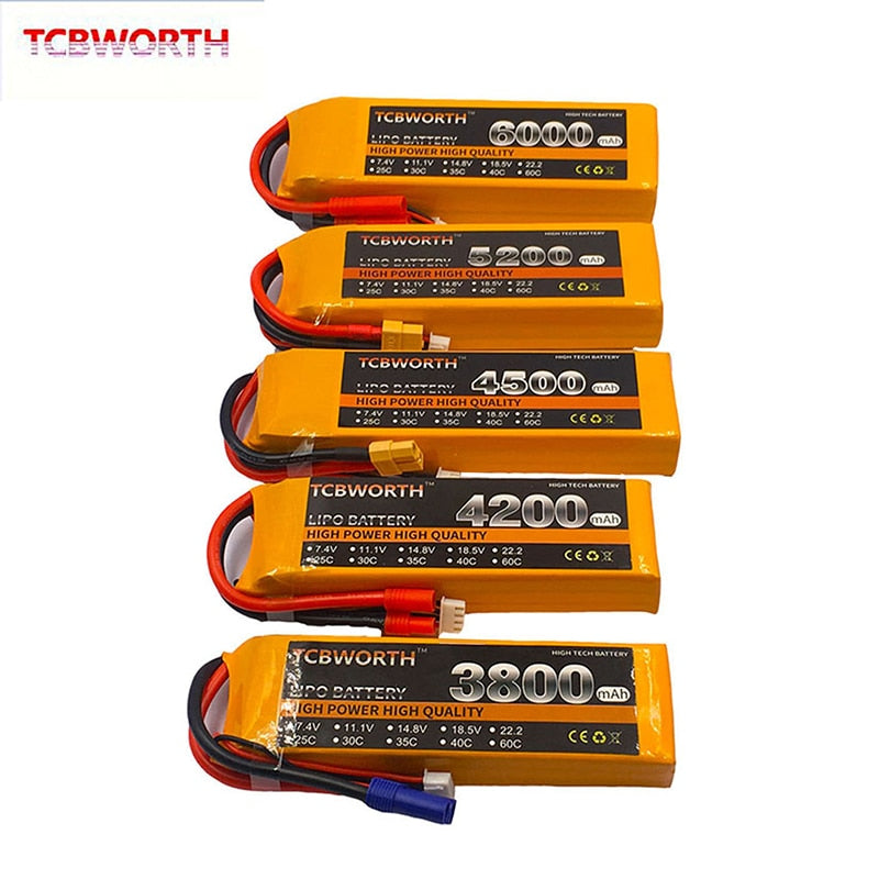 3S RC LiPo Battery 3S 11.1V 1300 1500 1800 2200 2600 3000 3500 4200 6000mAh 25C 35C 60C For RC Airplane Drone Boat 11.1V LiPo 3S