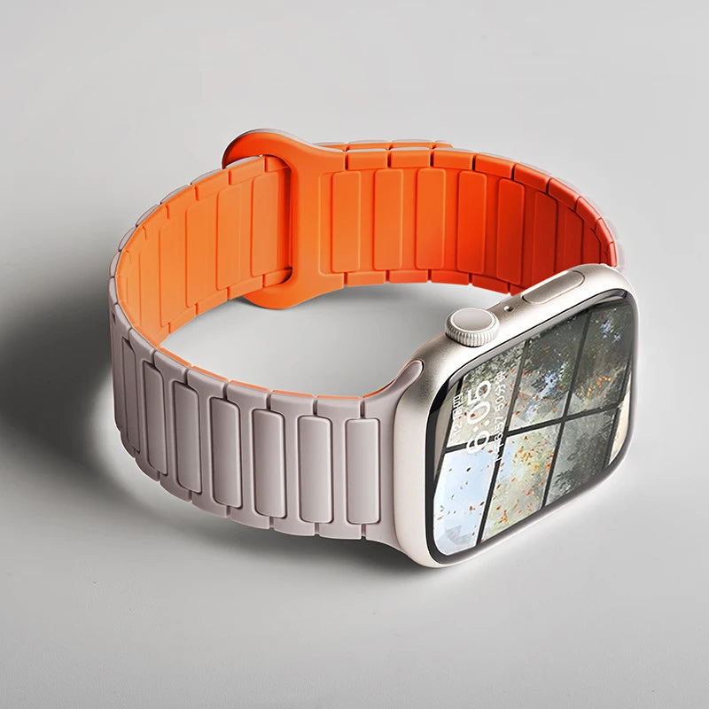 Silicone Magnetic  Strap for Apple Watch 46mm 42mm 49mm 45mm 41mm 44mm 40mm Band For IWatch Ultra 2 Series 10 9 8 7 6 SE 5 4 3