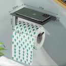 Aluminum Wall Mount Toilet Paper Holder With Phone Shelf Accessories