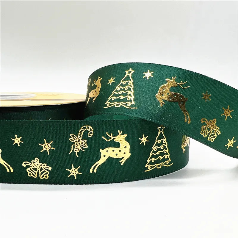 5yards Of 1inch(25mm) Christmas Polyester Ribbon.
