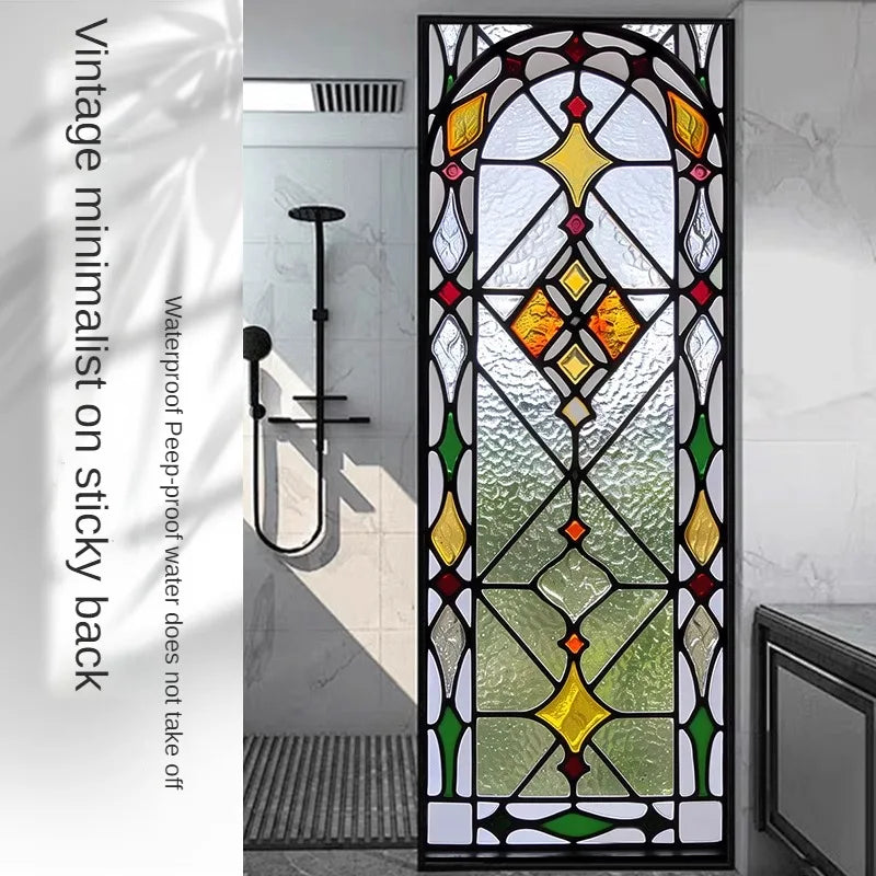 Electrostatic Vintage Stained Glass Window Sticker