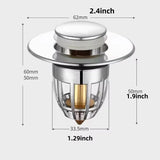 Universal Pop-up Chrome Drain Plug Sink Filter with Hair Catcher