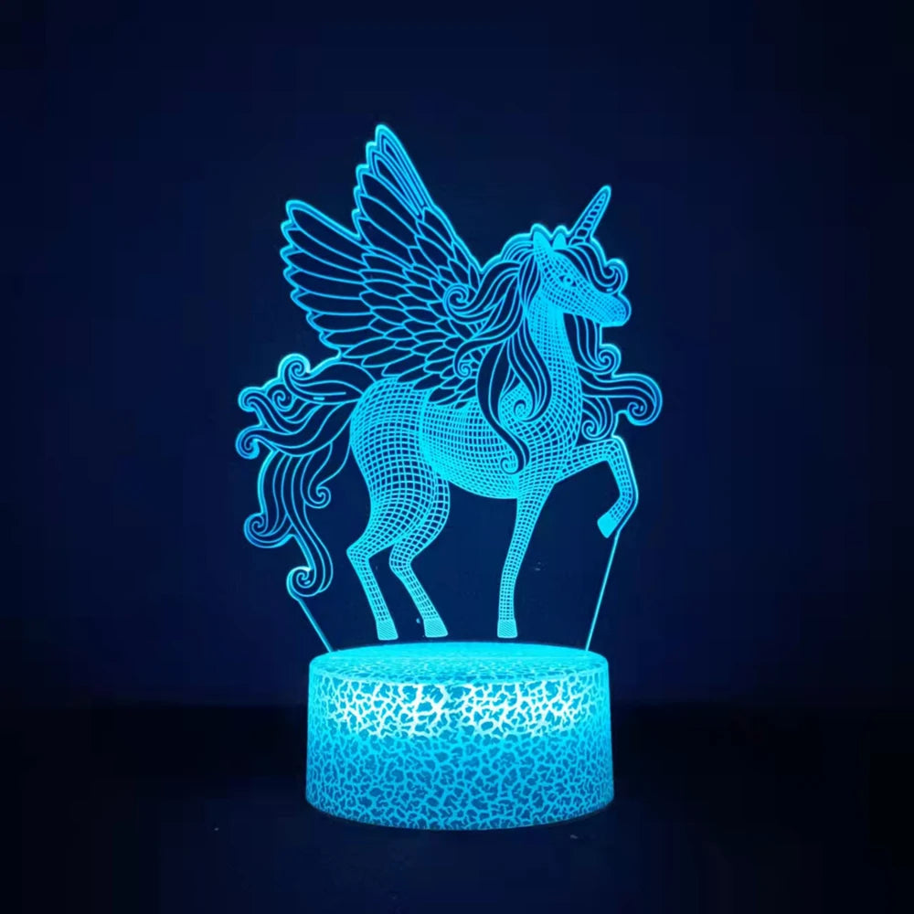 Anime 3D LED Unicorn Nightlight lamp With 16 color remote