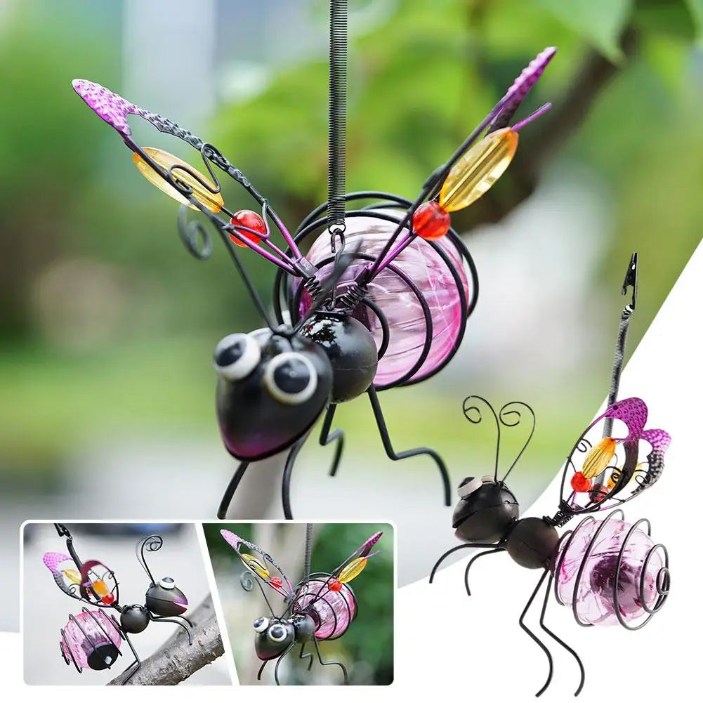 Solar LED Iron  Waterproof Hanging  Insect Tree Ornament