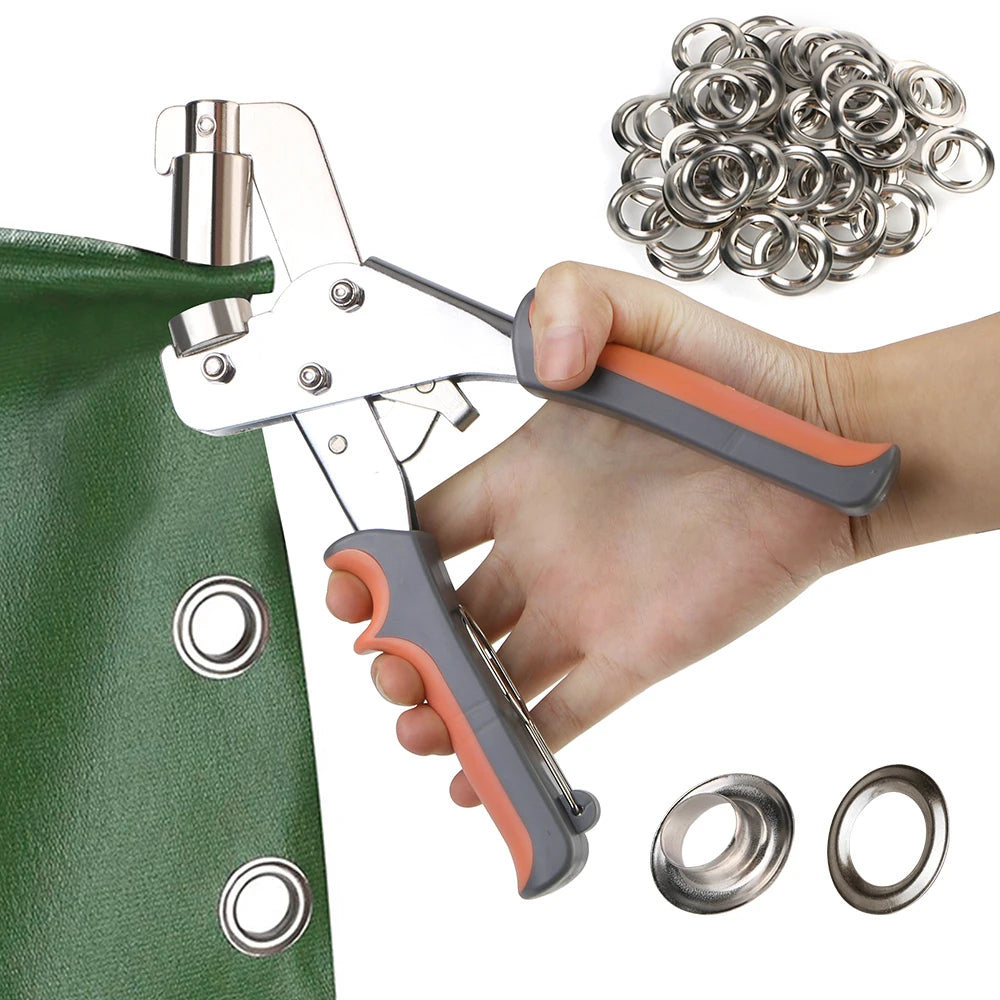 Handheld 3/8 Inch 10mm Grommet Eyelet Hole Rivet Plier Kit