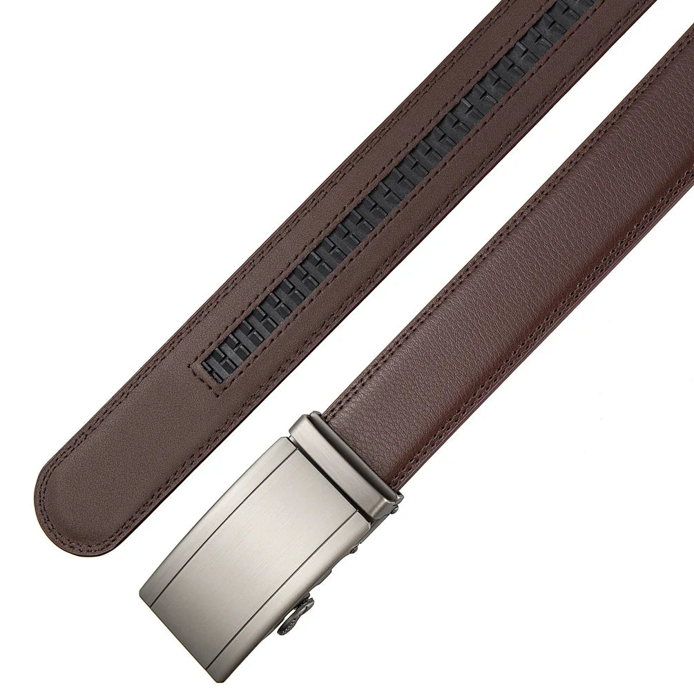 Men's Leather Belt With Automatic Buckle