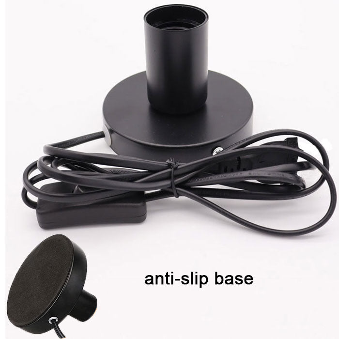 Anti-Slip Metal Desktop Lamp Base 180cm Cord E27 E26 With on/off Switch,