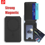 Leather Magnetic Cellphone Card Holder For IPhone 12 13 14 15 16 Pro Max Plus
