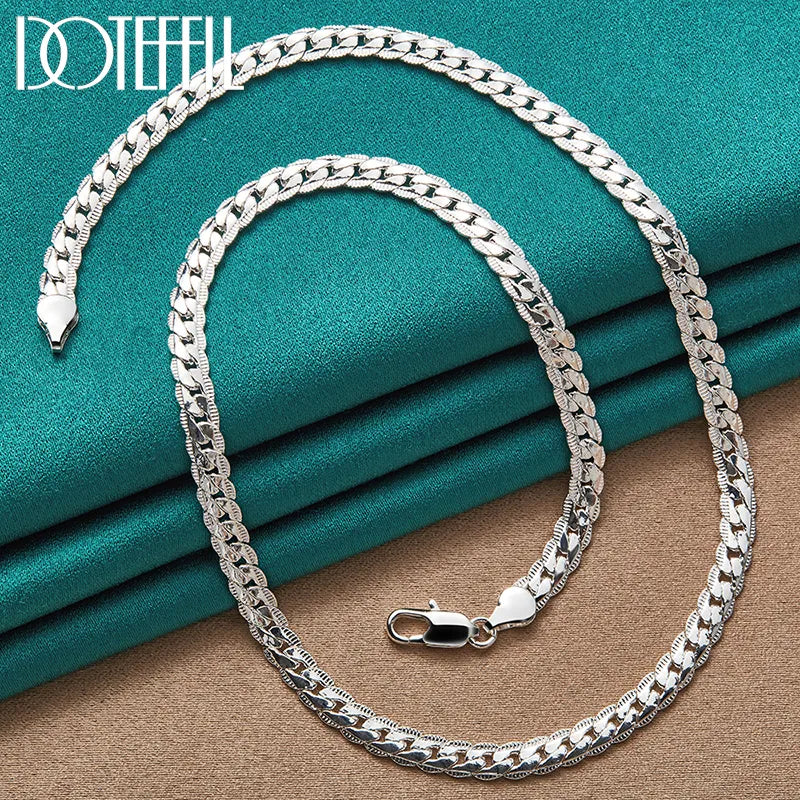 Men Or Women's DOTEFFIL 925 Sterling Silver 6mm Chain With 16/18/20/22/24 Inch Lengths