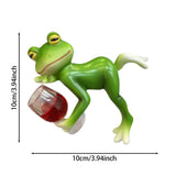 Resin Hanging Funny Drinking Frog Figurine For Planter Pots