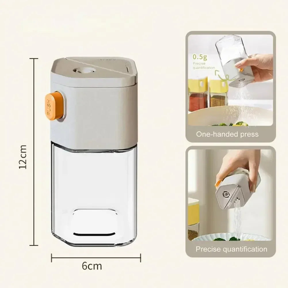 Moisture-proof Seasoning Bottle That Can Extrude 0.5 Grams Of Salt Or Sprinkle Larger Measurements Without Clumping