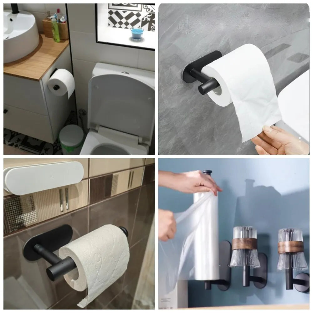 Adhesive Toilet Paper/Paper Towel Holders.