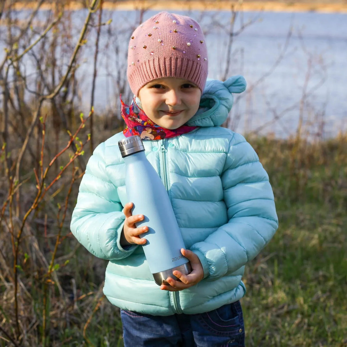 ZOUNICH  Stainless Steel Double-Wall Insulated Vacuum Water Bottle.