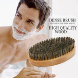 2pcs/set Boar Bristle Natural Beard Brush