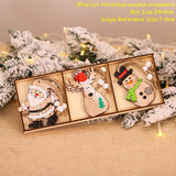 4-12pcs Wooden Christmas Tree Pendants Ornaments