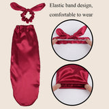 Ladies Satin Sleep Cap with Tie And Hairband