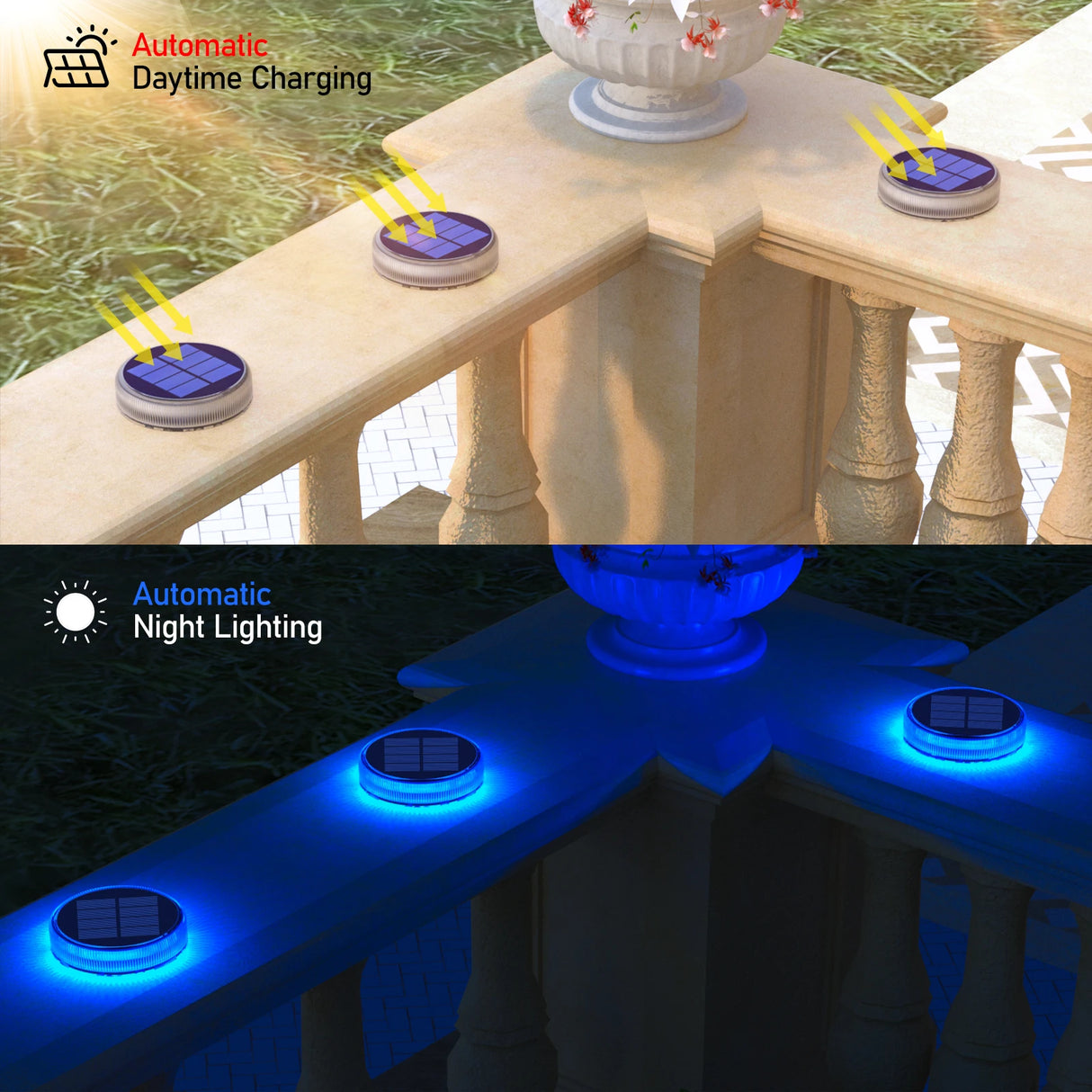 Solar Waterproof LED Dock Lighting IP68 Auto On/Off For Garden Or Driveway