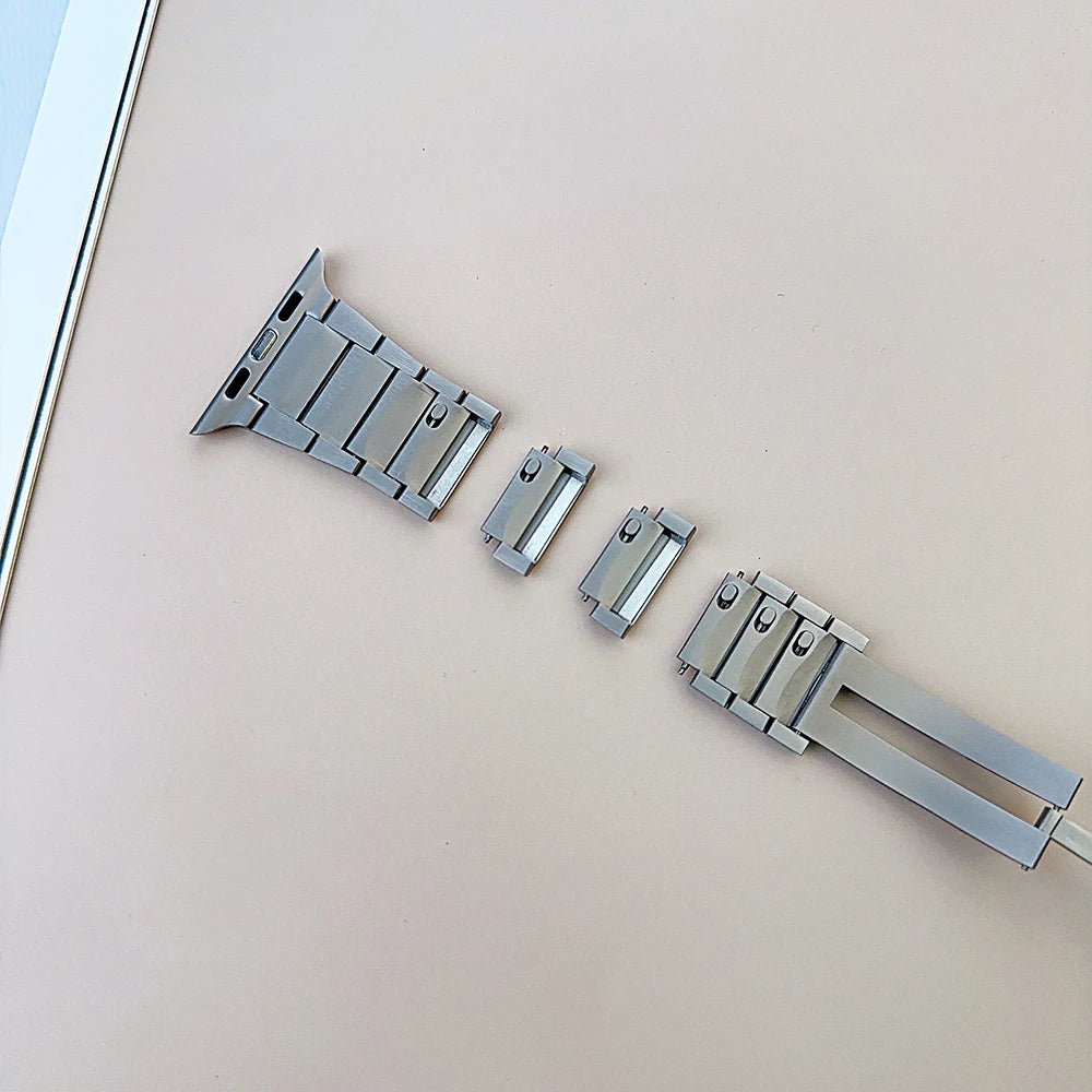 Stainless Steel Quick Fit Watchband for Apple Watch Ultra 2 1 49mm 10 46mm Series 9 8 7 6 5 4 45mm 44mm