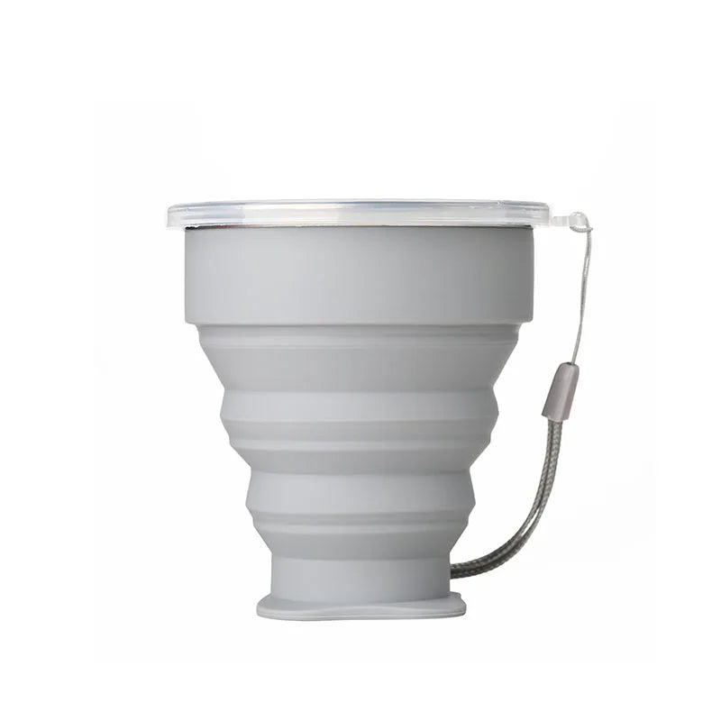 Silicone Heat Resistant Folding Water Cup With Lids