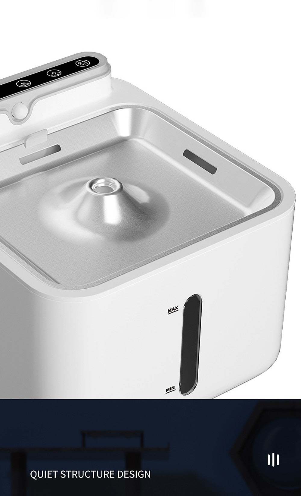 Motion sensor filtered water bowl for both cat and dog.  3L rechargeable