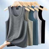 Men's Ice Silk Bamboo Knot Sleeveless Summer Mesh T Shirt