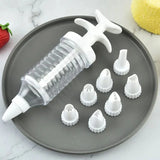 Plastic 8 Pipe Baking Nozzle Dispenser With Syringe