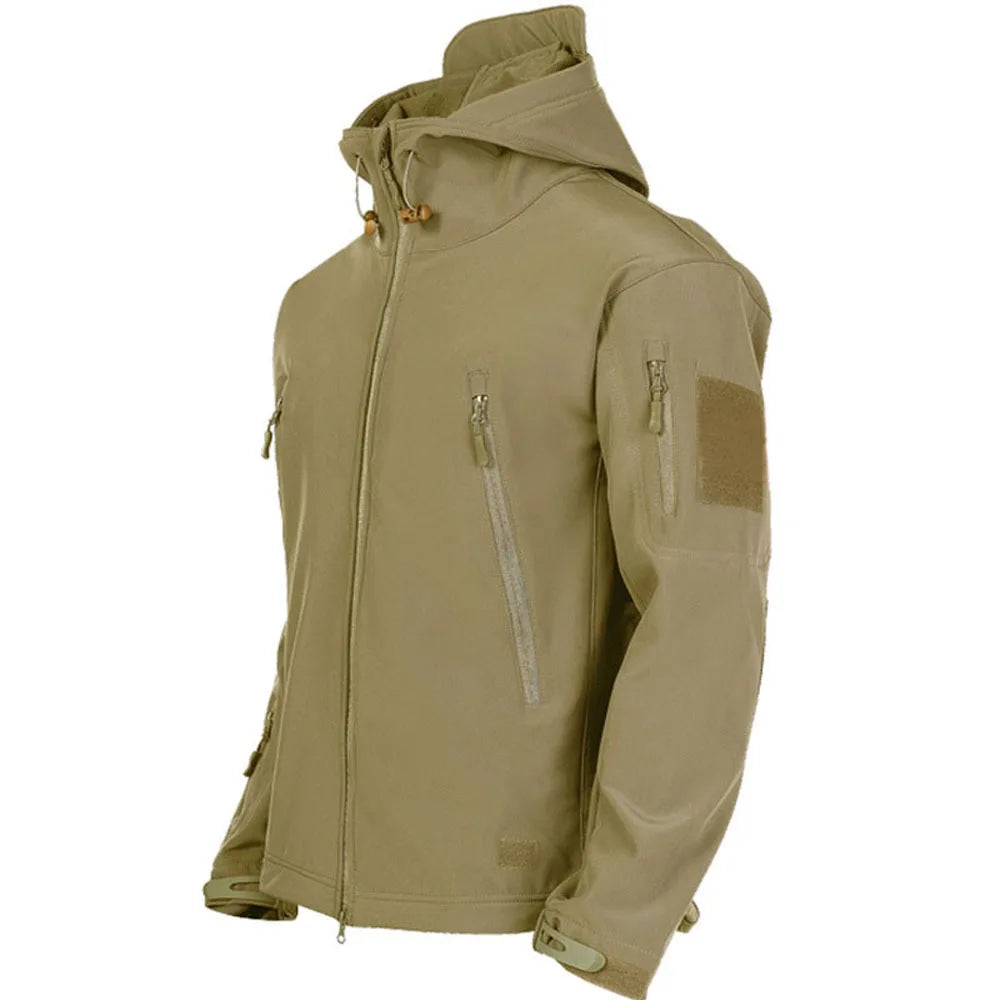 Men's Tactical Windproof/Waterproof Soft Shell Hooded Jacket