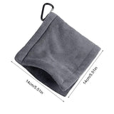 Square Microfiber Golf Ball Cleaning Towel With Carabiner