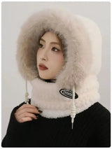 Winter Plush Warm Thick Hood with Scarf