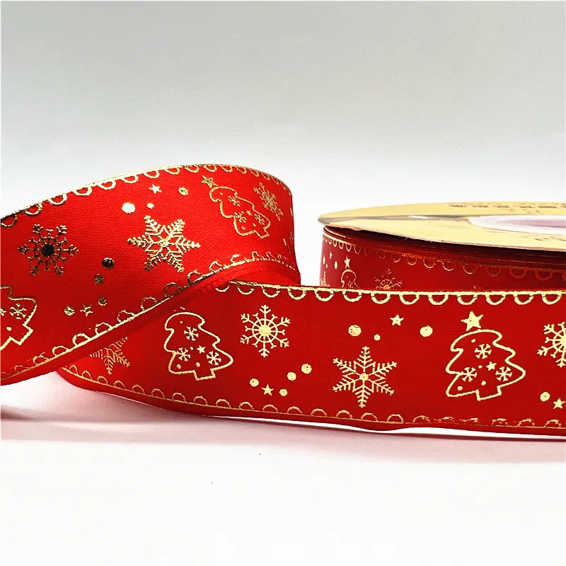 5yards Of 1inch(25mm) Christmas Polyester Ribbon.