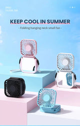 500mAh USB Rechargeable Handheld Portable Fan with Mirror