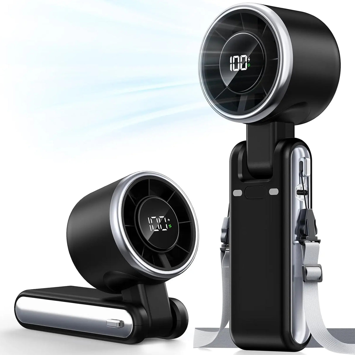 USB Charging Mini Handheld High-speed Digital Display Fan
