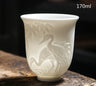 Chinese Three-dimensional White Porcelain Tea Cup