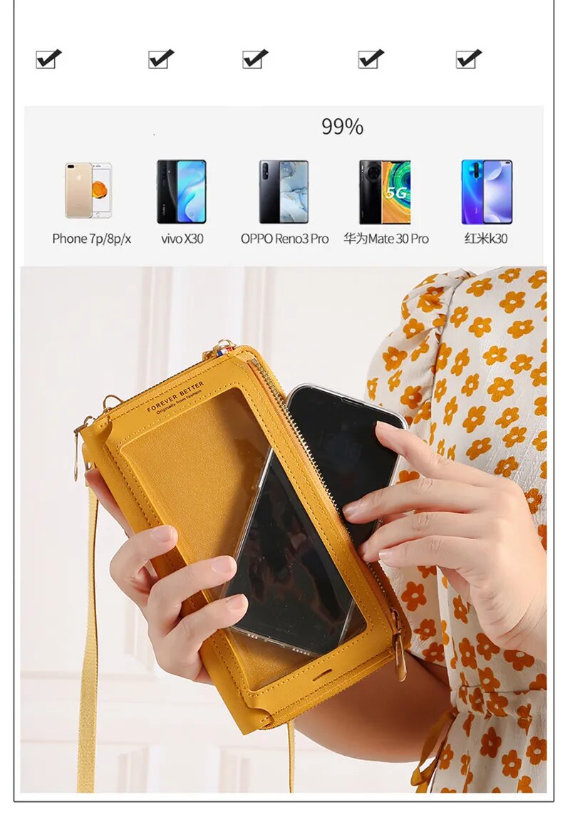 Women's Crossbody Touch Screen Cell Phone Purse.