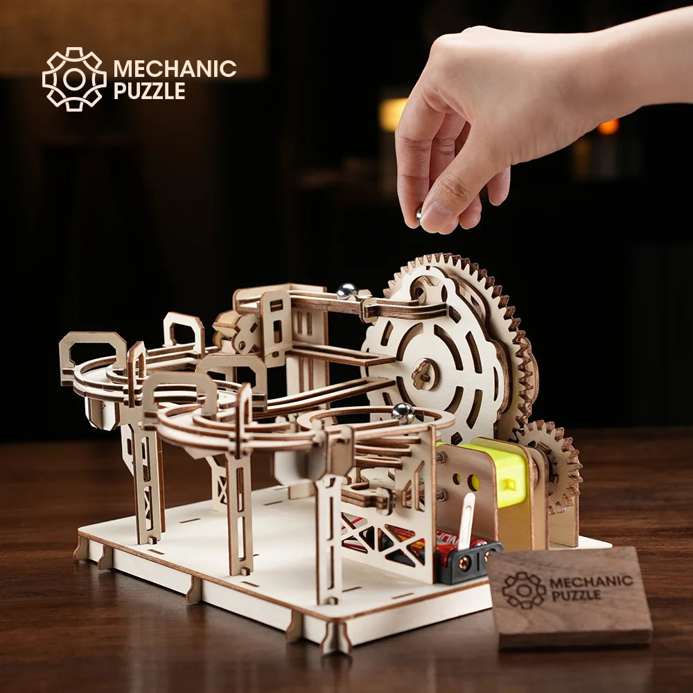 Educational Wooden 3d Marble Run Board Puzzle Kit For Adults And Kids