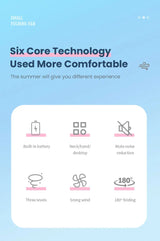 500mAh USB Rechargeable Handheld Portable Fan with Mirror
