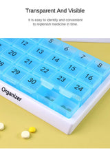 Portable 31 Days Medicine Box With Detachable Compartments