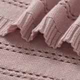 Vertical Stripes Solid Color Baby Cotton Blankets
