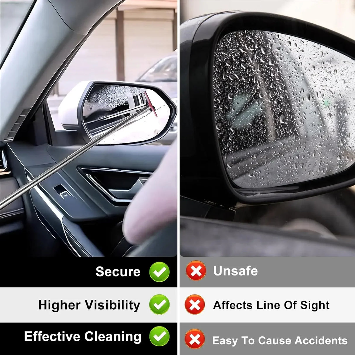 Retractable Rubber Rearview Mirror Squeegee