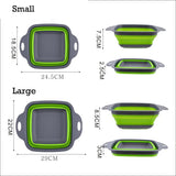 Foldable Square Vegetable Fruit Strainer Basket with Handle
