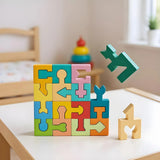 16 Pieces Wooden Jigsaw Puzzle for Boys Girls Ages 4-6