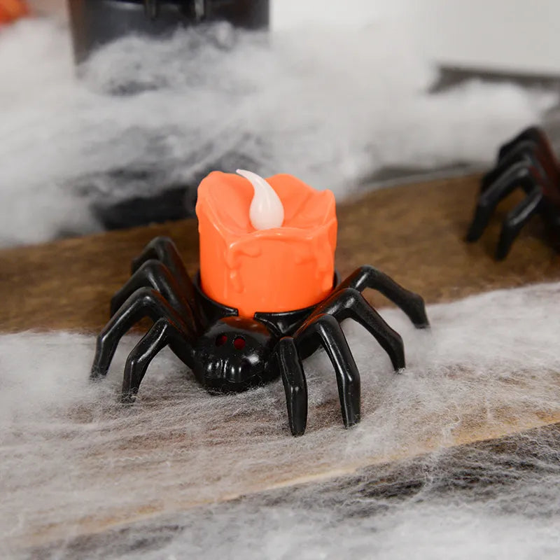LED/Battery Halloween Plastic Spider Candle Light Decoration.