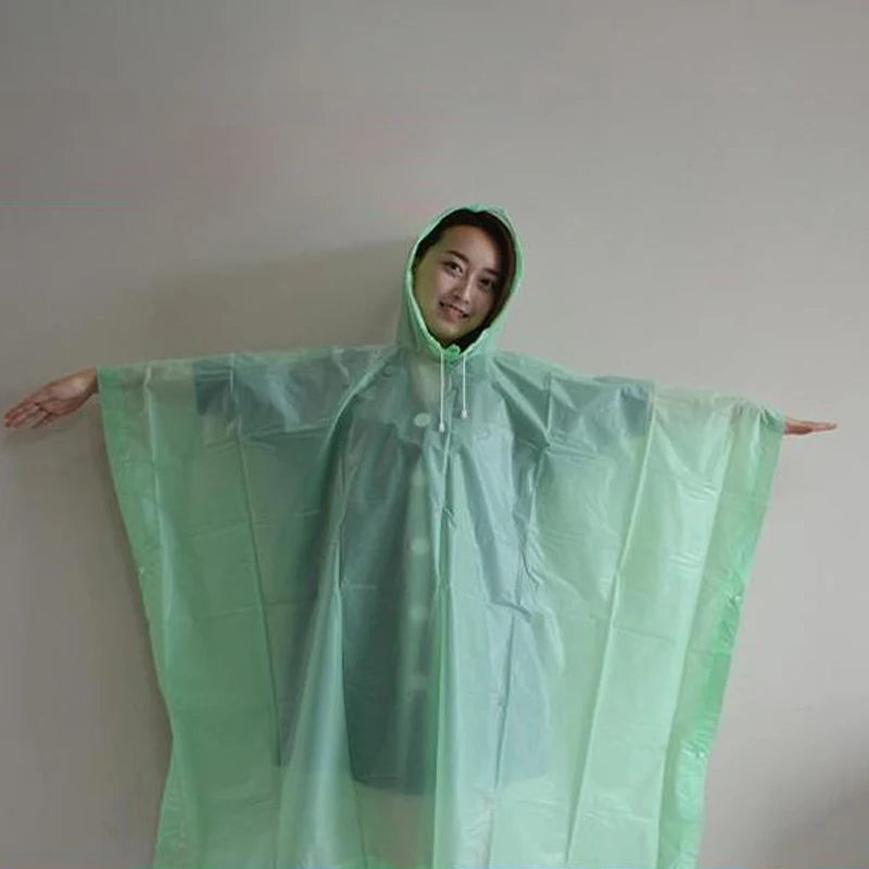Hooded Poncho Style Raincoat
