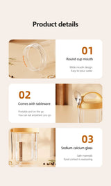 430ML Glass Cup With Lid And Spoon Great For Breakfast Oats Or Salad Cups