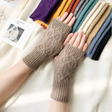 Women Or Men's Half Finger Soft Warm Wool Gloves